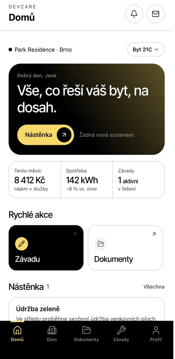 Předání — přechod do bydlení